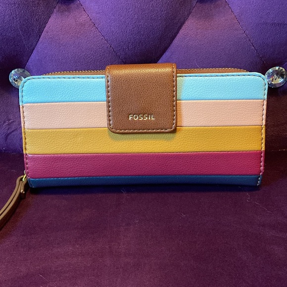 Brand new Fossil Madison zip clutch in multicolored leather  😍😍😍 - Picture 4 of 14